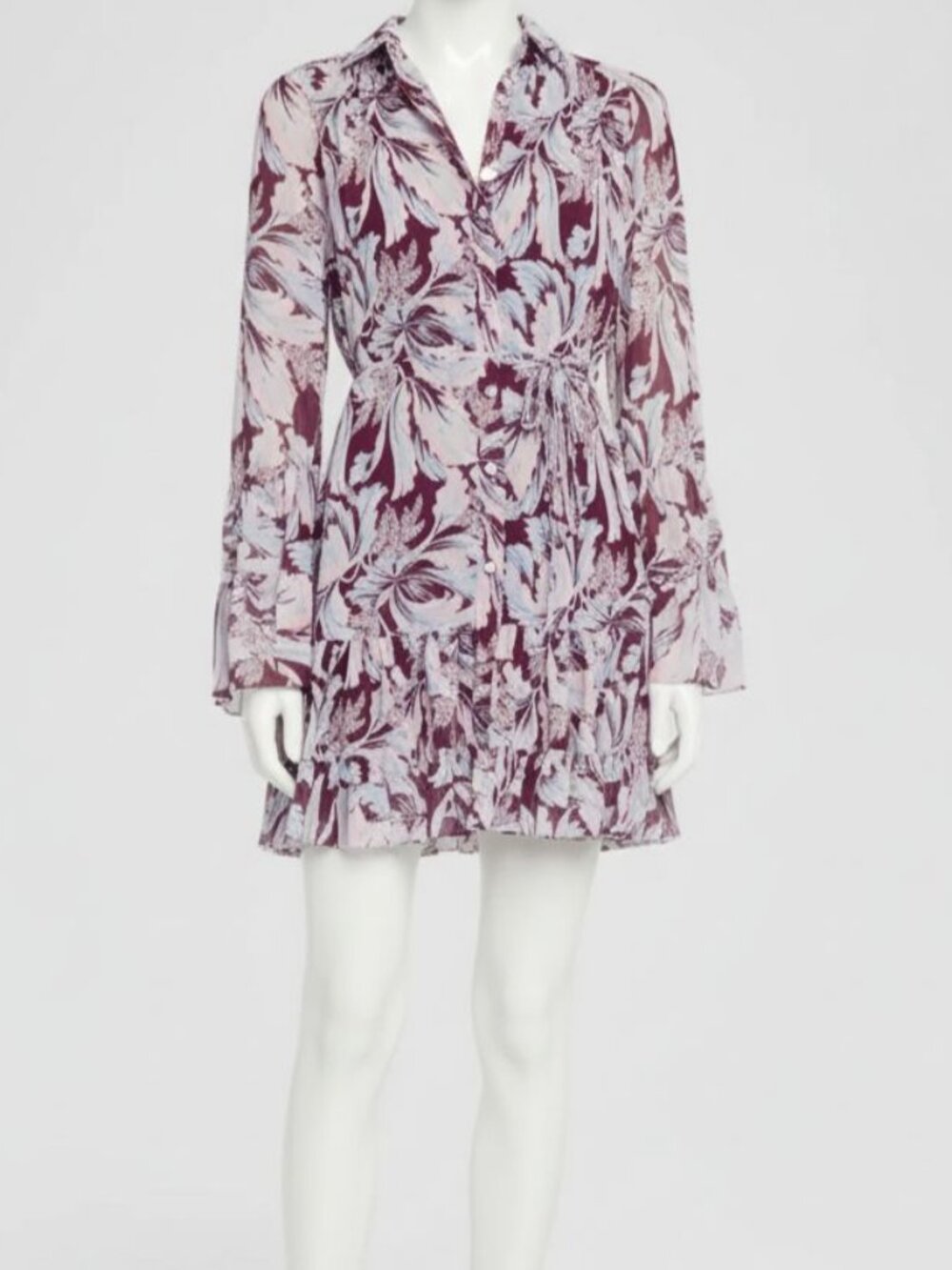 Cinq a Sept Womens Purple Lyra Multi-Tulip Mini Dress Size 0